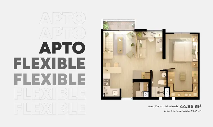 NOTA LEGAL MATERIAL PUBLICITARIO Las imágenes son una representación arquitectónica del proyecto, pueden estar sujetas a modificaciones. Ninguna descripción oral puede ser tomada como representación del proyecto propuesto por los promotores. Las áreas mencionadas pueden sufrir cambios, ajustes y/o modificaciones como consecuencia directa de las modificaciones ordenadas por la curaduría o por la alcaldía competente en la expedición de la licencia urbanística o por la autoridad competente. Las imágenes publicadas son representaciones digitales del diseño y junto con los muebles exhibidos, pueden variar su percepción y construcción final. Los muebles son ilustrativos y no se entregan con el inmueble ni con las áreas comunes, para mayor detalle revisar las especificaciones de construcción. Los datos aquí publicados pueden variar sin previo aviso. Antes de tomar su decisión, infórmese en la sala de ventas y con su asesor comercial acerca de las condiciones y características del proyecto. Los apartamentos se entregarán en obra gris · Las imágenes son una representación gráfica e ilustrativa del proyecto, por lo tanto pueden presentarse variaciones en el diseño y acabados · La vegetación, mobiliario interior, personas y los vehículos son ayudas gráficas de lo que puede ser el proyecto en su funcionamiento, por lo que ésta representación no constituye una oferta u obligación de entregar en dicha forma. Algunas de las zonas verdes colindantes con el conjunto constituyen parques que serán cedidos y entregados al municipio, de acuerdo a la ley.