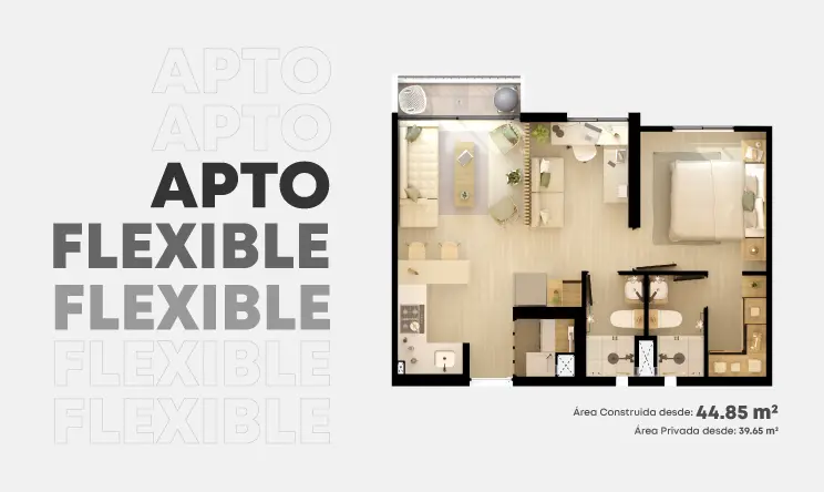 NOTA LEGAL MATERIAL PUBLICITARIO Las imágenes son una representación arquitectónica del proyecto, pueden estar sujetas a modificaciones. Ninguna descripción oral puede ser tomada como representación del proyecto propuesto por los promotores. Las áreas mencionadas pueden sufrir cambios, ajustes y/o modificaciones como consecuencia directa de las modificaciones ordenadas por la curaduría o por la alcaldía competente en la expedición de la licencia urbanística o por la autoridad competente. Las imágenes publicadas son representaciones digitales del diseño y junto con los muebles exhibidos, pueden variar su percepción y construcción final. Los muebles son ilustrativos y no se entregan con el inmueble ni con las áreas comunes, para mayor detalle revisar las especificaciones de construcción. Los datos aquí publicados pueden variar sin previo aviso. Antes de tomar su decisión, infórmese en la sala de ventas y con su asesor comercial acerca de las condiciones y características del proyecto. Los apartamentos se entregarán en obra gris · Las imágenes son una representación gráfica e ilustrativa del proyecto, por lo tanto pueden presentarse variaciones en el diseño y acabados · La vegetación, mobiliario interior, personas y los vehículos son ayudas gráficas de lo que puede ser el proyecto en su funcionamiento, por lo que ésta representación no constituye una oferta u obligación de entregar en dicha forma. Algunas de las zonas verdes colindantes con el conjunto constituyen parques que serán cedidos y entregados al municipio, de acuerdo a la ley.