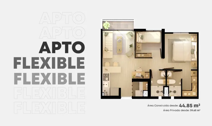 NOTA LEGAL MATERIAL PUBLICITARIO Las imágenes son una representación arquitectónica del proyecto, pueden estar sujetas a modificaciones. Ninguna descripción oral puede ser tomada como representación del proyecto propuesto por los promotores. Las áreas mencionadas pueden sufrir cambios, ajustes y/o modificaciones como consecuencia directa de las modificaciones ordenadas por la curaduría o por la alcaldía competente en la expedición de la licencia urbanística o por la autoridad competente. Las imágenes publicadas son representaciones digitales del diseño y junto con los muebles exhibidos, pueden variar su percepción y construcción final. Los muebles son ilustrativos y no se entregan con el inmueble ni con las áreas comunes, para mayor detalle revisar las especificaciones de construcción. Los datos aquí publicados pueden variar sin previo aviso. Antes de tomar su decisión, infórmese en la sala de ventas y con su asesor comercial acerca de las condiciones y características del proyecto. Los apartamentos se entregarán en obra gris · Las imágenes son una representación gráfica e ilustrativa del proyecto, por lo tanto pueden presentarse variaciones en el diseño y acabados · La vegetación, mobiliario interior, personas y los vehículos son ayudas gráficas de lo que puede ser el proyecto en su funcionamiento, por lo que ésta representación no constituye una oferta u obligación de entregar en dicha forma. Algunas de las zonas verdes colindantes con el conjunto constituyen parques que serán cedidos y entregados al municipio, de acuerdo a la ley.